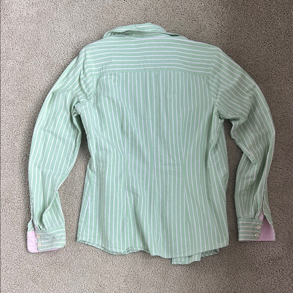 Vineyard Vines mint, white, pink stripe fitted button down shirt - Picture 2 of 3